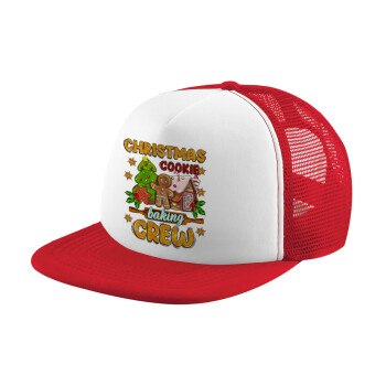 Christmas Cookie Baking Crew, Καπέλο Ενηλίκων Soft Trucker με Δίχτυ Red/White (POLYESTER, ΕΝΗΛΙΚΩΝ, UNISEX, ONE SIZE)