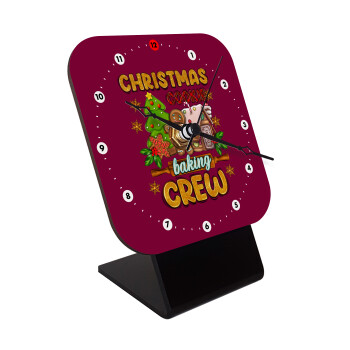 Christmas Cookie Baking Crew, Επιτραπέζιο ρολόι ξύλινο με δείκτες (10cm)