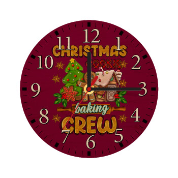 Christmas Cookie Baking Crew, Ρολόι τοίχου ξύλινο plywood (20cm)