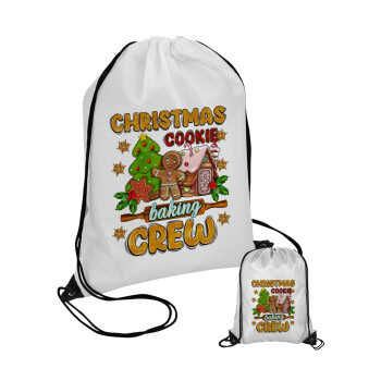 Christmas Cookie Baking Crew, Τσάντα πουγκί με μαύρα κορδόνια (1 τεμάχιο)