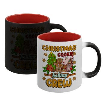 Christmas Cookie Baking Crew, Κούπα Μαγική εσωτερικό κόκκινο, κεραμική, 330ml που αλλάζει χρώμα με το ζεστό ρόφημα (1 τεμάχιο)