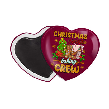 Christmas Cookie Baking Crew, Μαγνητάκι καρδιά (57x52mm)