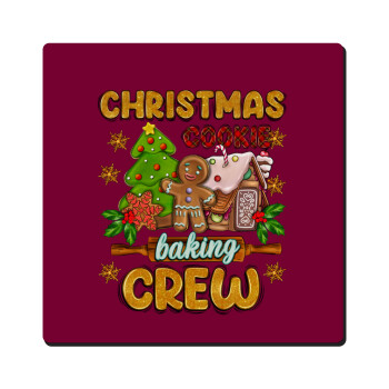 Christmas Cookie Baking Crew, Τετράγωνο μαγνητάκι ξύλινο 6x6cm