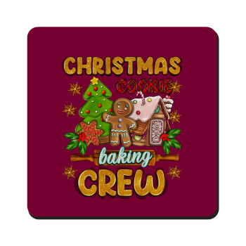 Christmas Cookie Baking Crew, Τετράγωνο μαγνητάκι ξύλινο 9x9cm