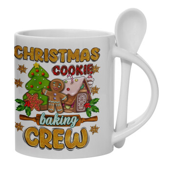 Christmas Cookie Baking Crew, Κούπα, κεραμική με κουταλάκι, 330ml (1 τεμάχιο)
