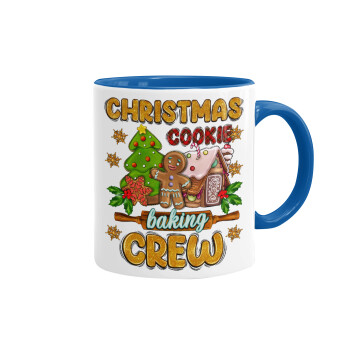 Christmas Cookie Baking Crew, Mug colored blue, ceramic, 330ml
