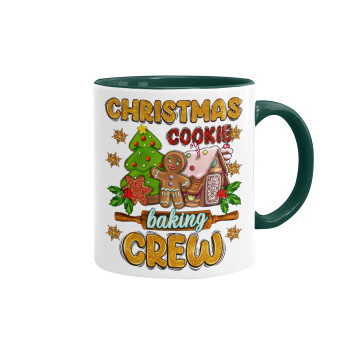Christmas Cookie Baking Crew, Κούπα χρωματιστή πράσινη, κεραμική, 330ml