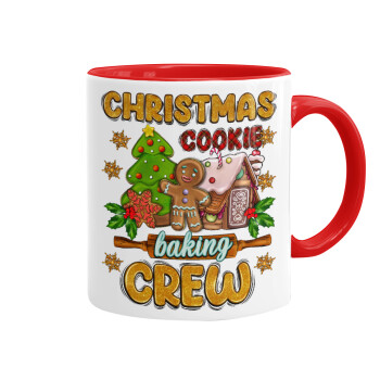 Christmas Cookie Baking Crew, Κούπα χρωματιστή κόκκινη, κεραμική, 330ml