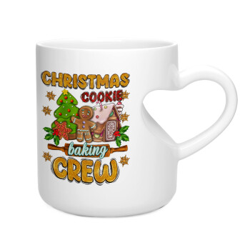Christmas Cookie Baking Crew, Κούπα καρδιά λευκή, κεραμική, 330ml
