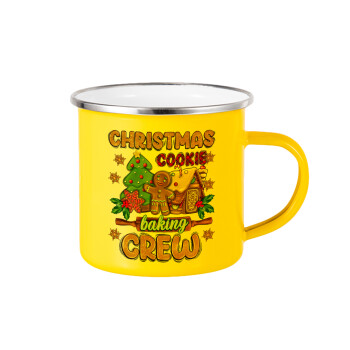 Christmas Cookie Baking Crew, Κούπα Μεταλλική εμαγιέ Κίτρινη 360ml
