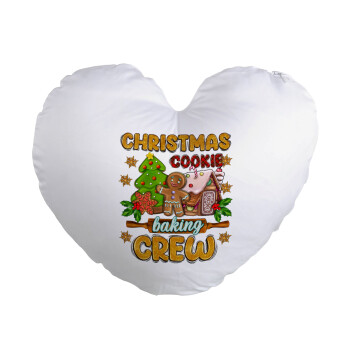 Christmas Cookie Baking Crew, Μαξιλάρι καναπέ καρδιά 40x40cm περιέχεται το  γέμισμα