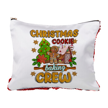 Christmas Cookie Baking Crew, Τσαντάκι νεσεσέρ με πούλιες (Sequin) Κόκκινο