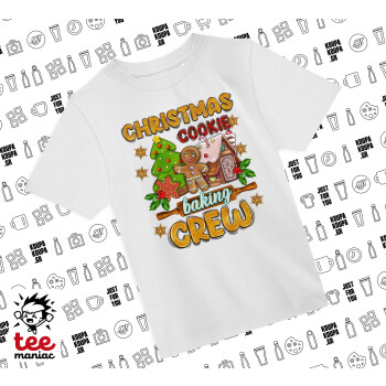 Christmas Cookie Baking Crew, Άνετο παιδικό T-Shirt ΛΕΥΚΟ από 100% βαμβάκι, για κάθε μέρα. Vegan & OEKO-TEX πιστοποιημένο.