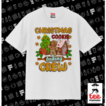 Christmas Cookie Baking Crew, Κλασικό T-Shirt, διπλής ραφής, χωρίς πλευρικές ραφές ΛΕΥΚΟ από 100% βαμβάκι. Vegan & OEKO-TEX πιστοποιημένο.