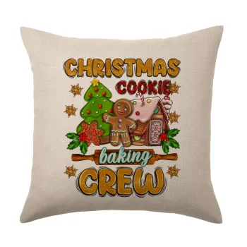 Christmas Cookie Baking Crew, Μαξιλάρι καναπέ ΛΙΝΟ 40x40cm περιέχεται το  γέμισμα