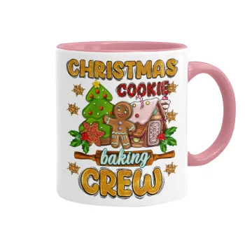 Christmas Cookie Baking Crew, Κούπα χρωματιστή ροζ, κεραμική, 330ml