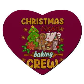 Christmas Cookie Baking Crew, Mousepad καρδιά 23x20cm
