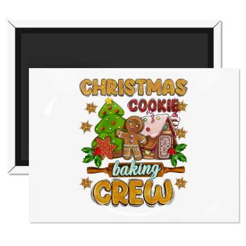 Christmas Cookie Baking Crew, Ορθογώνιο μαγνητάκι ψυγείου διάστασης 9x6cm