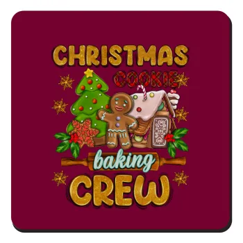 Christmas Cookie Baking Crew, Τετράγωνο μαγνητάκι ξύλινο 9x9cm