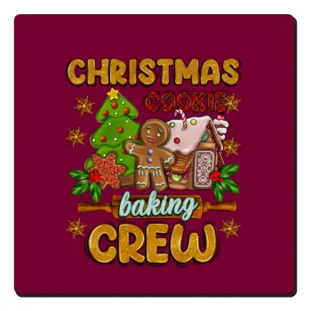 Christmas Cookie Baking Crew, Τετράγωνο μαγνητάκι ξύλινο 6x6cm
