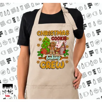 Christmas Cookie Baking Crew, Ποδιά μακριά Σεφ ολόσωμη με τσέπες SAND (ΕΝΗΛΙΚΩΝ)