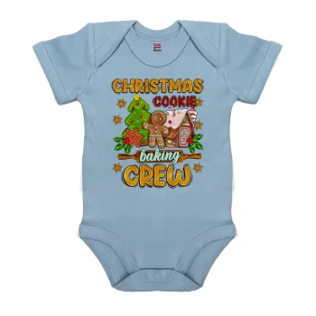 Christmas Cookie Baking Crew, Βρεφικό φορμάκι μωρού, 0-18 μηνών, Μπλε, 100% Organic Cotton, κοντομάνικο
