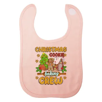 Christmas Cookie Baking Crew, Σαλιάρα με Σκρατς ΡΟΖ 100% Organic Cotton (0-18 months)