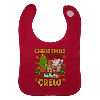 Christmas Cookie Baking Crew, Σαλιάρα με Σκρατς Κόκκινη 100% Organic Cotton (0-18 months)