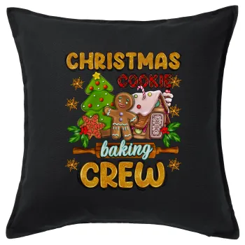 Christmas Cookie Baking Crew, Sofa cushion black 50x50cm includes filling