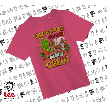 Christmas Cookie Baking Crew, ΡΟΖ παιδικό T-Shirt από 100% βαμβάκι, για κάθε μέρα. Vegan & OEKO-TEX πιστοποιημένο.
