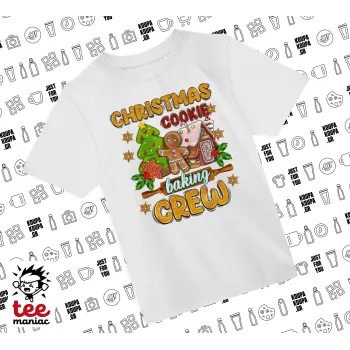 Christmas Cookie Baking Crew, Άνετο παιδικό T-Shirt ΛΕΥΚΟ από 100% βαμβάκι, για κάθε μέρα. Vegan & OEKO-TEX πιστοποιημένο.