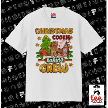 Christmas Cookie Baking Crew, Κλασικό T-Shirt, διπλής ραφής, χωρίς πλευρικές ραφές ΛΕΥΚΟ από 100% βαμβάκι. Vegan & OEKO-TEX πιστοποιημένο.