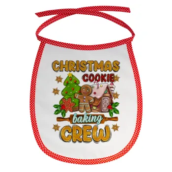Christmas Cookie Baking Crew, Σαλιάρα μωρού αλέκιαστη με κορδόνι Κόκκινη
