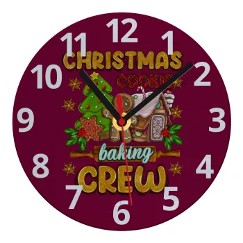 Christmas Cookie Baking Crew, Ρολόι τοίχου γυάλινο (20cm)