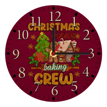 Christmas Cookie Baking Crew, Ρολόι τοίχου ξύλινο plywood (20cm)