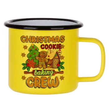 Christmas Cookie Baking Crew, Metallic enamel MATT Yellow cup 360ml