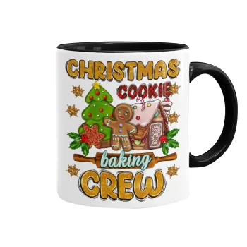 Christmas Cookie Baking Crew, Mug colored black, ceramic, 330ml