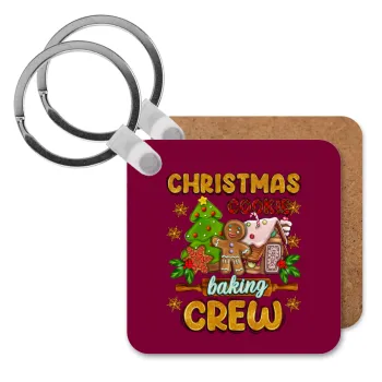 Christmas Cookie Baking Crew, Μπρελόκ Ξύλινο τετράγωνο MDF