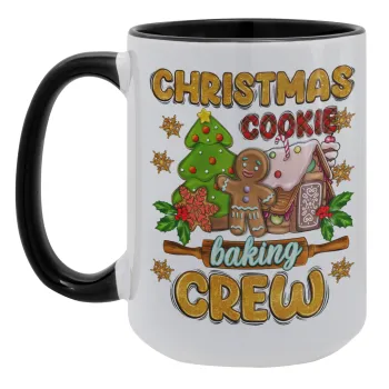 Christmas Cookie Baking Crew, Κούπα Mega 15oz, κεραμική Μαύρη, 450ml