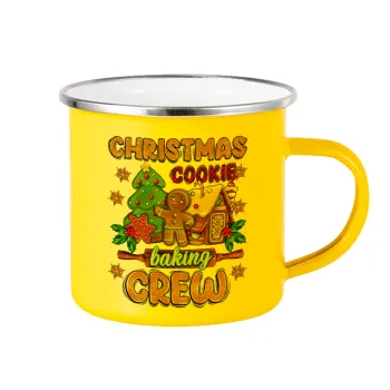 Christmas Cookie Baking Crew, Κούπα Μεταλλική εμαγιέ Κίτρινη 360ml