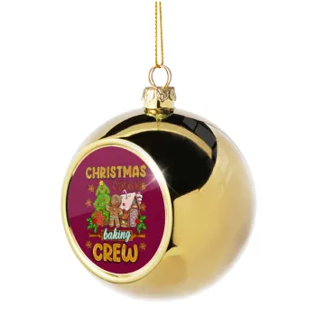 Christmas Cookie Baking Crew, Golden Christmas tree ball ornament 8cm