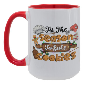 Tis The Season To Bake Cookies, Κούπα Mega 15oz, κεραμική Κόκκινη, 450ml