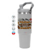 ΓΚΡΙ χρώματος Θερμός Ανοξείδωτο 890ml (30oz) με χερούλι