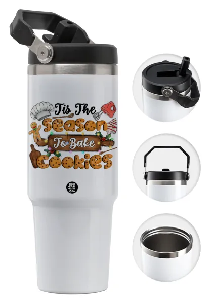 Tis The Season To Bake Cookies — Θερμός Ανοξείδωτο 30oz με χερούλι