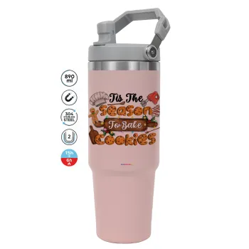 Tis The Season To Bake Cookies, ΡΟΖ χρώματος Θερμός Ανοξείδωτο 890ml (30oz) με χερούλι