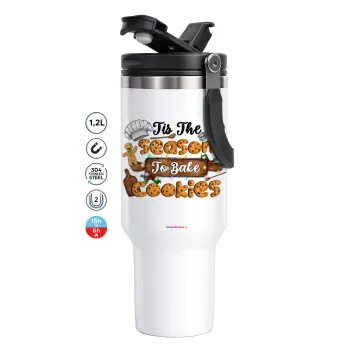 Tis The Season To Bake Cookies, Mega Tumbler με καπάκι, διπλού τοιχώματος (θερμό) 1,2L