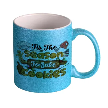 Tis The Season To Bake Cookies, Κούπα Σιέλ Glitter που γυαλίζει, κεραμική, 330ml