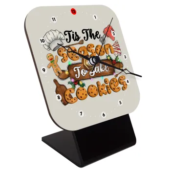 Tis The Season To Bake Cookies, Επιτραπέζιο ρολόι ξύλινο με δείκτες (10cm)