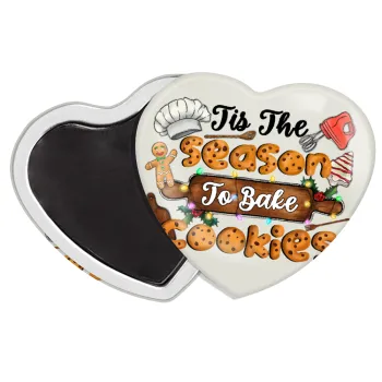 Tis The Season To Bake Cookies, Μαγνητάκι καρδιά (57x52mm)