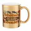 Mug ceramic, gold mirror, 330ml
